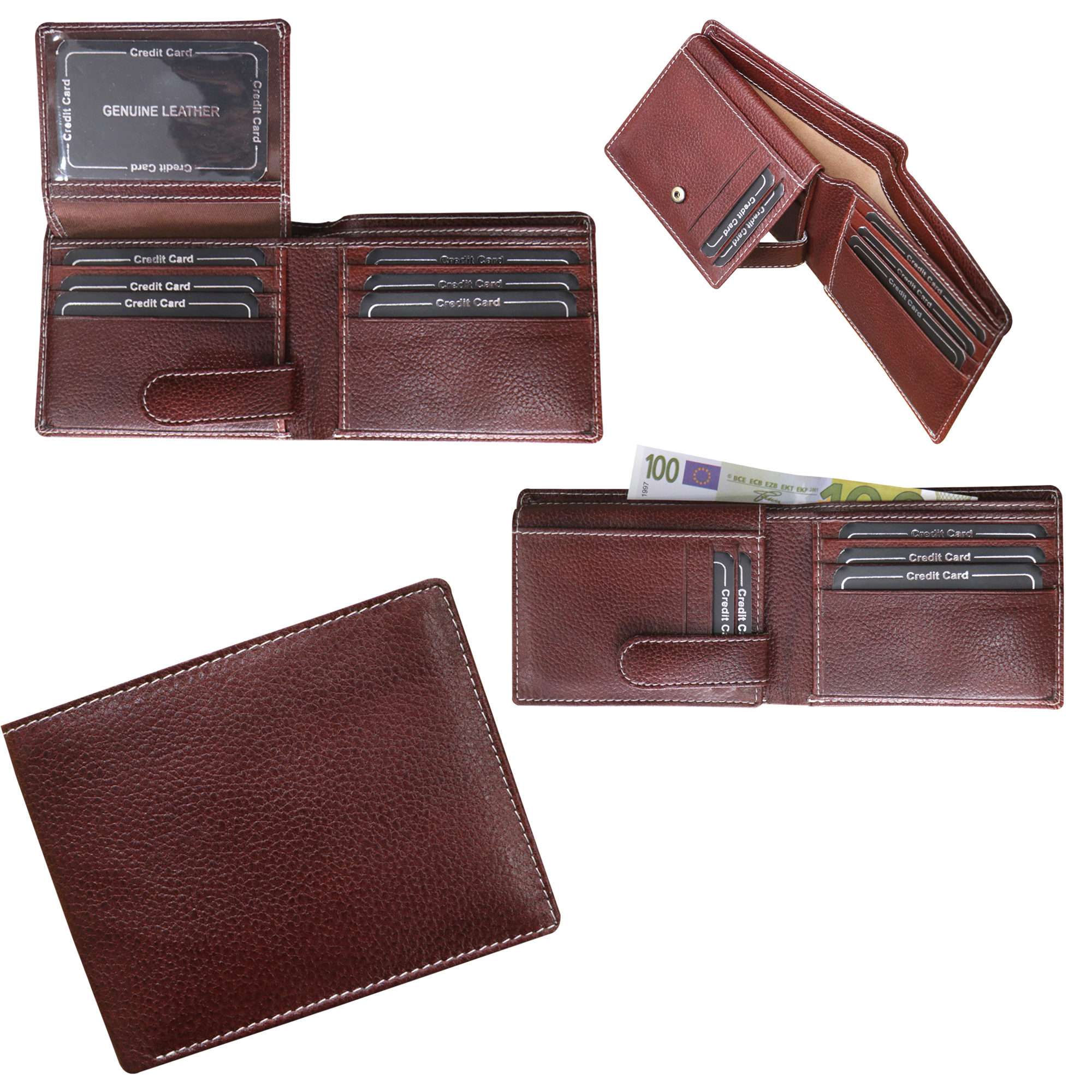Reddish Brown Rustic Leather Wallet